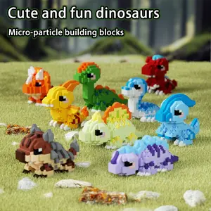 Dinosaur Series Microbead Building Blocks Set Cute Tyrannosaurus Triceratops Pterodactylus Spinosaurus Ankylosaurus, Creative Desktop Decor Toy Gift Building Block Model
