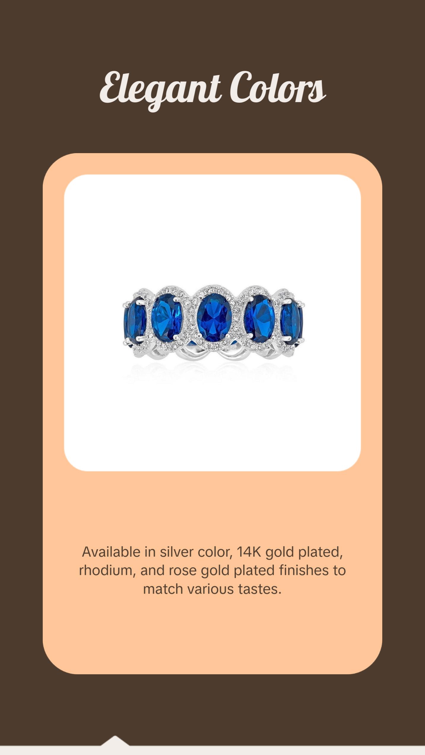 925 Silver Oval Shape CZ Eternity Ring