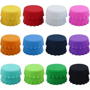 24 PCS 12 Colors Reusable Silicone Rubber Bottle Caps for Home Brewing Beer Soft Drink Wine Soda Bottles Kitchen Gadgets