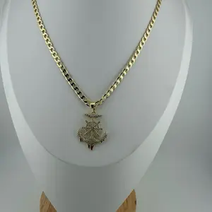 14k Gold plated XP Big Anchor with Cuban Link 60cm Long