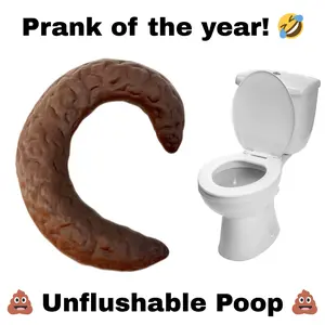 Unflushable Poop - Fake poop prank toy that really won’t flush, Put it in your friend’s toilet!