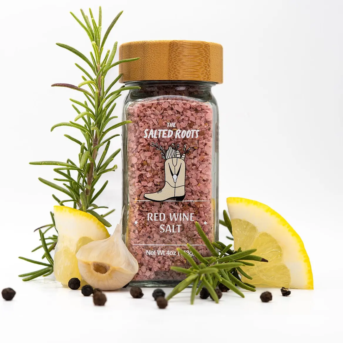 The Salted Roots Red Wine Salt – Bold Finishing Salt for Ribeye, Steak, Grilling & Avocado Toast – 4oz Jar