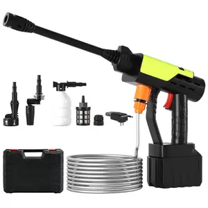 6 in 1 Portable Cordless Electric High Pressure Water Spray Gun Car Washer Cleaner Tool with 3 Function Levers