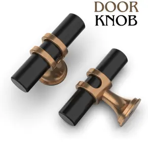 10 Pack Champagne Bronze and Matte Black Kitchen Cabinet Knobs Cabinet Hardware Zinc Knobs for Dresser Drawers