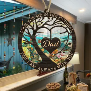 Loss Of Dad/Mom(After Order Inbox To Me) Sympathy Gift, Memorial Suncatcher, Father in Heaven, Memorial Gift Christmas Decor