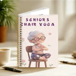 1pc  5.5x8.3 in Elderly Chair Yoga Notebook with Clear Posture Diagrams - Senior-Friendly Exercise Book for Home & Office, Easy-to-Follow Chair Yoga Poses for Arthritis, Daily Fitness Guide with Spiral Notebook