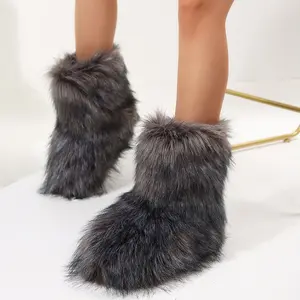 Women's Warm Snow Boots Cozy Furry Slippers for Ultimate Winter Warmth Waterproof And Anti-Slip Indoor Outdoor Shoes