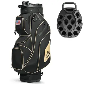 uniHimal 003 T-Lock Silent Golf Cart Bag with 14 Way Organizer Divider Top, Oversized Grips Well, Premium Soundless Cart Bag with Handles and Rain Cover