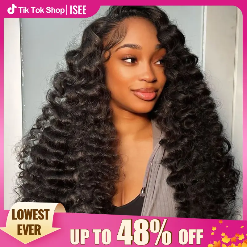 ISEE HAIR Human Hair Half Wig Loose Curly Glueless Drawstring Wig, Invisible Hairline, Seamless Blend, Flip Over Design, Minimal Leave-Out, Beginner Friendly, Quick Install, Natural Looking, Summer Hairstyles#SoHoChic #TikTokShopBackToSchool