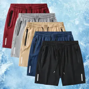 Men's 5-Pack Summer Solid Color Shorts - Adjustable Drawstring Waist, Zip Pockets, Polyester Blend, Fitted Cut, Regular Fit, Minimalist Outfits, Casual Versatile for Daily Wear & Commuting