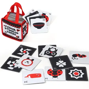 Infant Early Education Cards Cards Newborn Visual Stimulation Cards 0 to 3-6 Months, 18 Cards 36 Patterns, Educational Gift, Animals