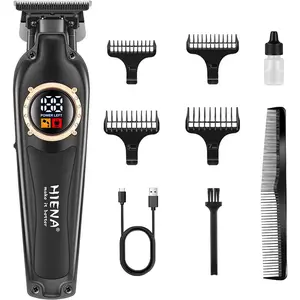 Professional Cordless Hair Trimmer for Men, T-Blade Zero Gapped Hair Clipper, Mens Beard Trimmer, Edgers, Fade Clipper, Black