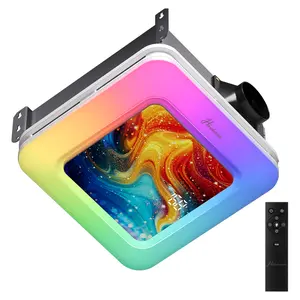 Bathroom Exhaust Fan with Light Humidity Sensor, Bathroom Fan with Humidity Sensor, 230 CFM 1.0 Sone Exhaust Fan, Venlitation Fan with 3CCT LED Light 7 LED Color, Remote Control Easy Install Ventilator