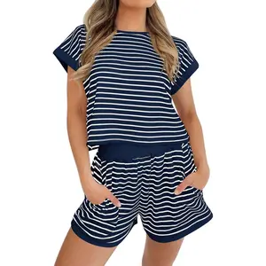 Imily Bela Women Casual Short Sleeve T Shirts and Shorts Loungewear Matching Set
