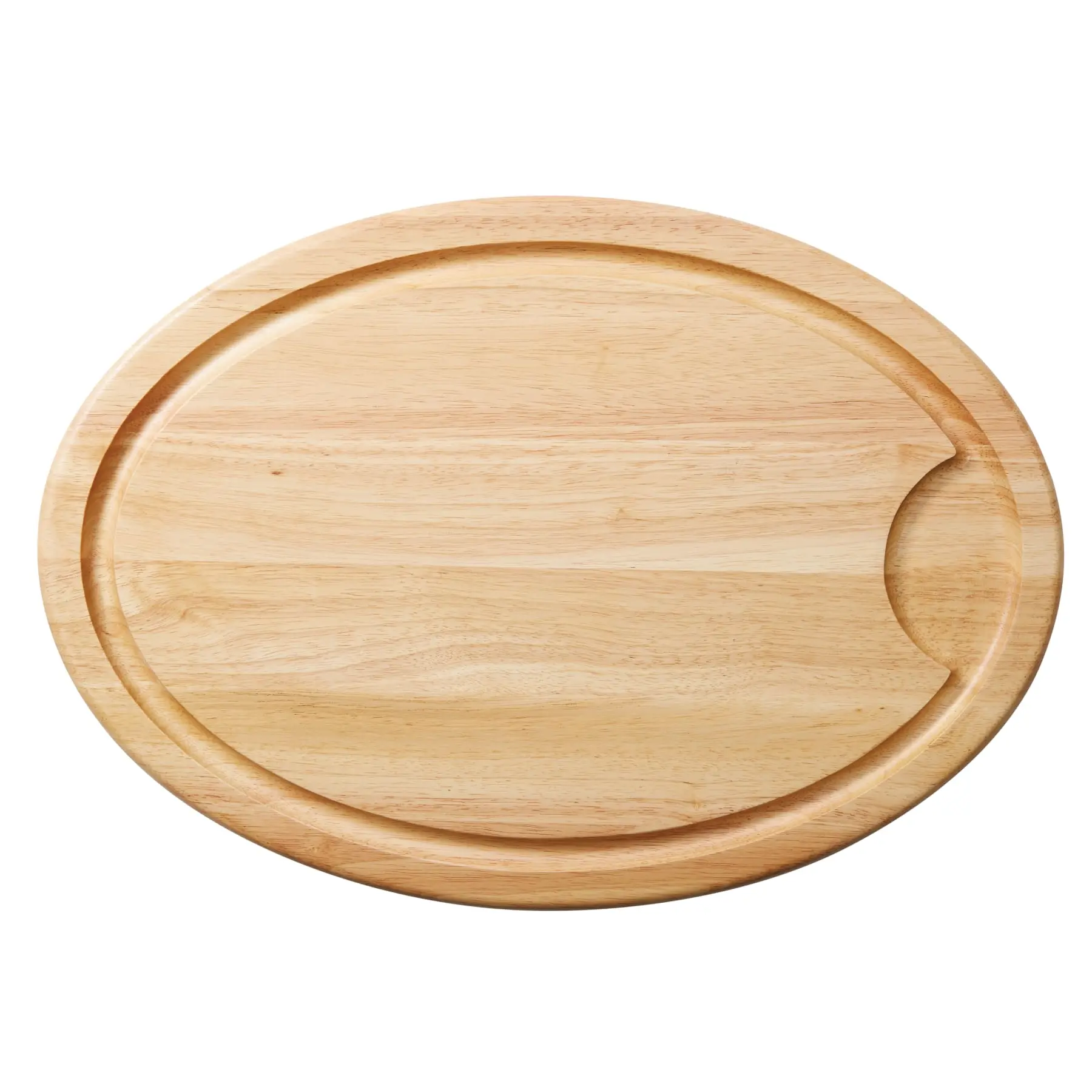 20"x14" Oval Durable Chopping Block - Kitchenware Cheese Board, Wooden Chopping Block with Built-in Trough