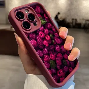 Phone Case - A Phone Case Featuring a Vibrant Raspberry Pattern, Compatible with iPhone 17 E Air Pro ProMax iPhone16 15 14 Plus 13 12 Mini 11 X XS XR, Durable And Stylish Design, Made of TPU for Protection Against Drops
