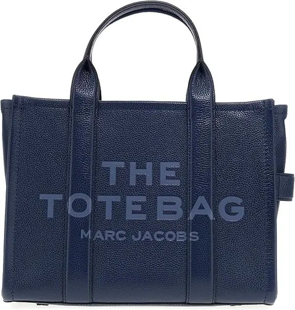 Marc Jacobs The Leather Medium Tote Bag - BLUE SEA H004L01PF21-426, Adjustable Strap, Full Grain Leather