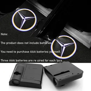 Car LED Door Welcome Light Black Shell Projector Lamp For Mercedes Benz A B C E S Class GLC GLE CLA Auto Accessories