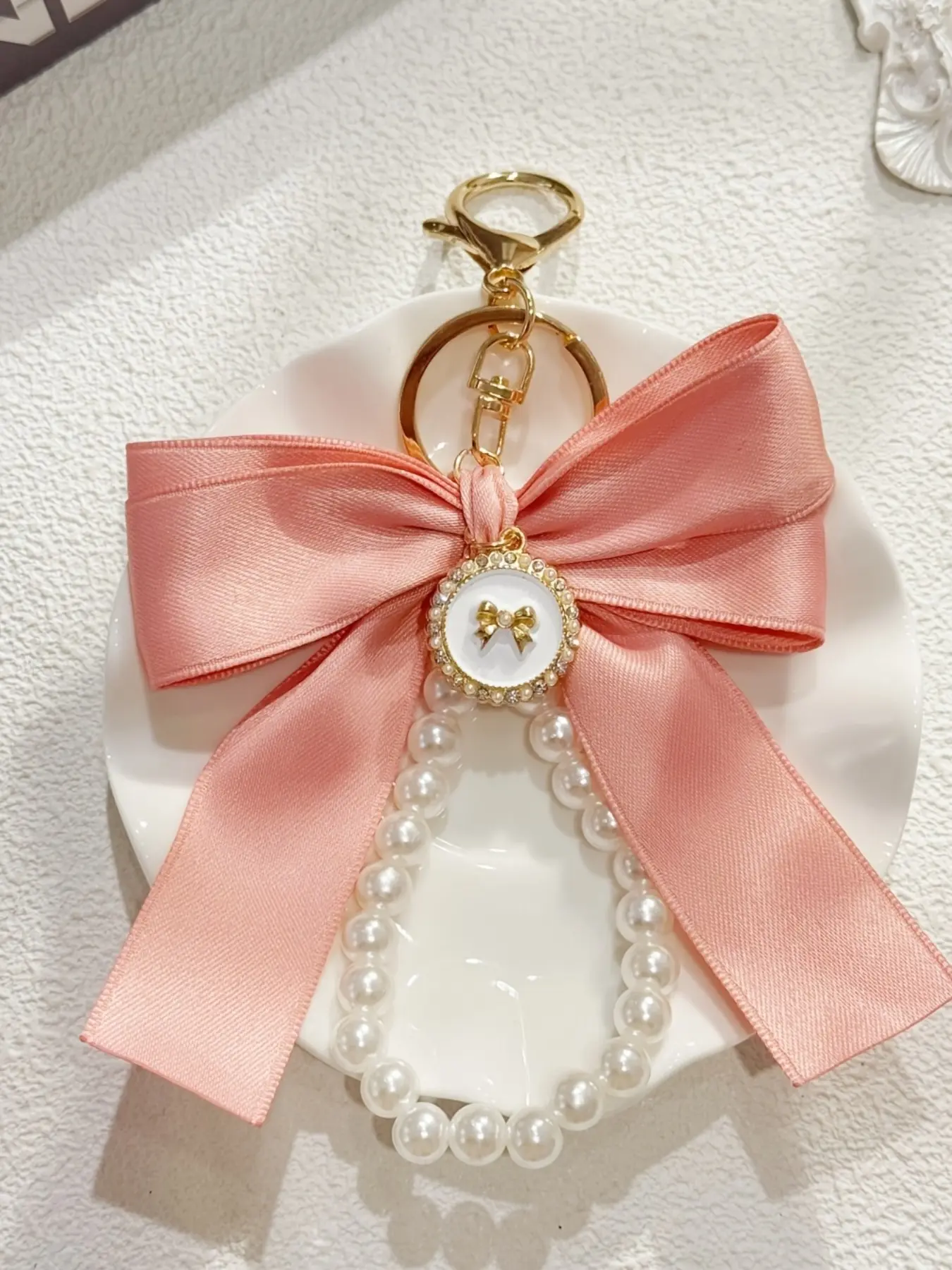 Butterfly Knot Pearl Keychain, Creative Colorful Fabric Key Holder, Unique Gift Idea, Stylish Accessory for Keys, Perfect Present