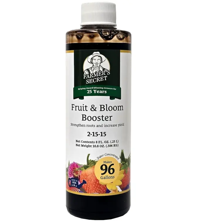 Farmer’s Secret Fruit & Bloom Booster Fertilizer - Super Concentrated - Boosts Flowering and Yield on All Varieties of Fruits, Vegetables and Flowers (8oz)