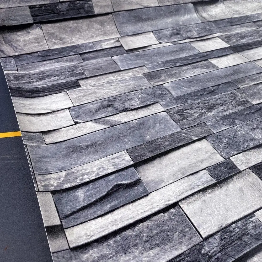 3D Stone Rock Peel and Stick Wallpaper Self-Adhesive Vinyl Wall Covering Modern Gray