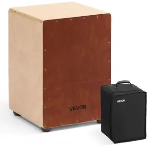 VEVOR Cajon Box Drum, with Internal Guitar Strings, Lightweight Wooden Percussion Box, Portable Birch Wood Drum Instrument with Travel Bag, Adjustable Strap, for Beginner Professional, 11x 9x 4 inVEVOR Super Brand Day