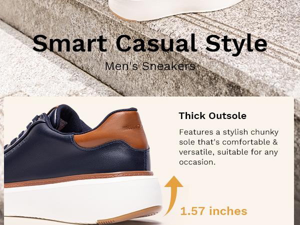 Bruno Marc Men's Fashion Sneakers - Black Leather with White Sole, Stylish Design, Comfortable Fit