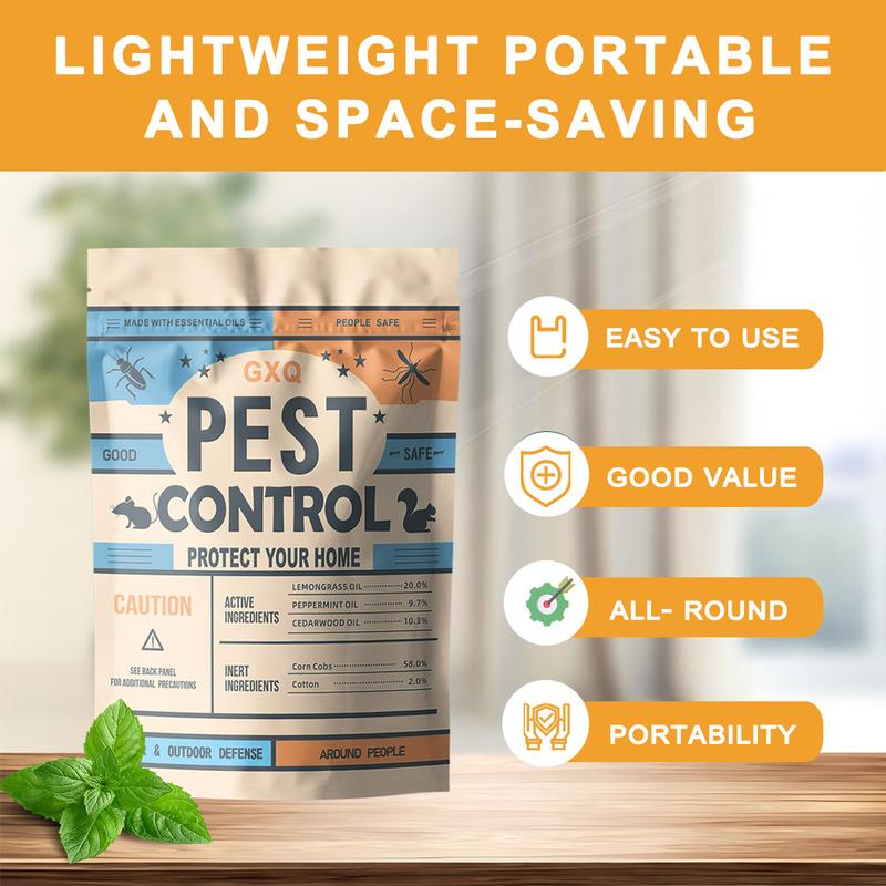 Rodent Repellent, 10-Pack - Suitable for Indoor and Outdoor Use, Natural Peppermint Scent, Repels Rats, Cockroaches, and Mosquitoes, the Ideal Choice for Household Pest Control.