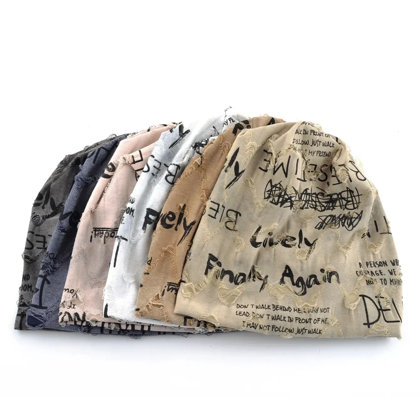 Trendy Graffiti Print Slouchy Beanie Hat for Women & Men, Soft Lightweight Stretch‑Fit Skully Cap, Breathable Street‑Style Art Printed Headwear for Daily Wear, Travel, Outdoor Sports & Casual Outfits