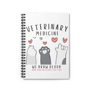 Funny Veterinary Spiral Notebook Ruled Line|Veterinary Tech|Vet Tech|Veterinary Nuse Notebook|Vet Notebook|Funny Vet Gift, Vet Gift|Vet Med