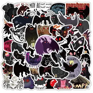 Mothman Mix Stickers Decals 50 pcs for Laptops Phones Phone Case Scooter Consoles Walls Luggage Case Books Journal Notebook Craft Project Party Decoration