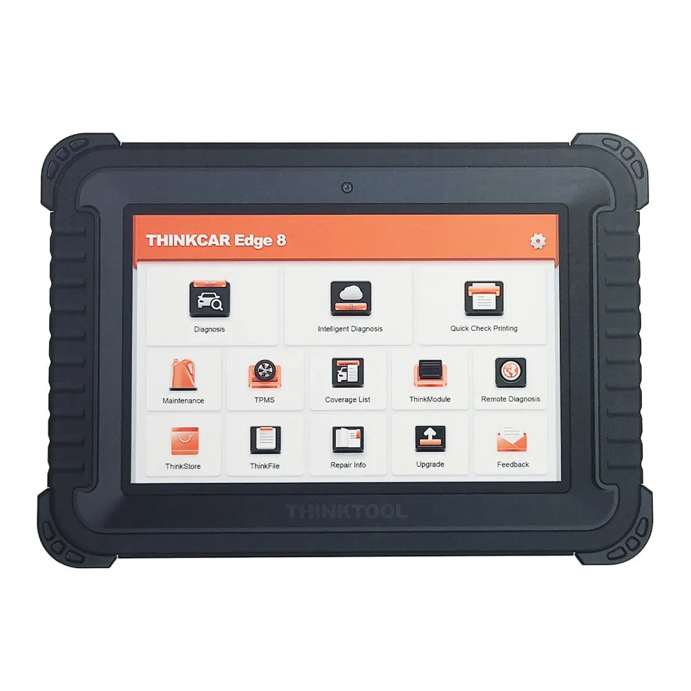 THINKCAR EDGE 8 Advanced OBD2 Vehicle Diagnostic Scanner - 8" LED Touch Screen Code Reader, Magnesium Alloy Body, Android System, Rear Camera, Convenient Carrying Handle, 2-Year Free Software Update, Maintenance Functions, Data Export for Car Repair