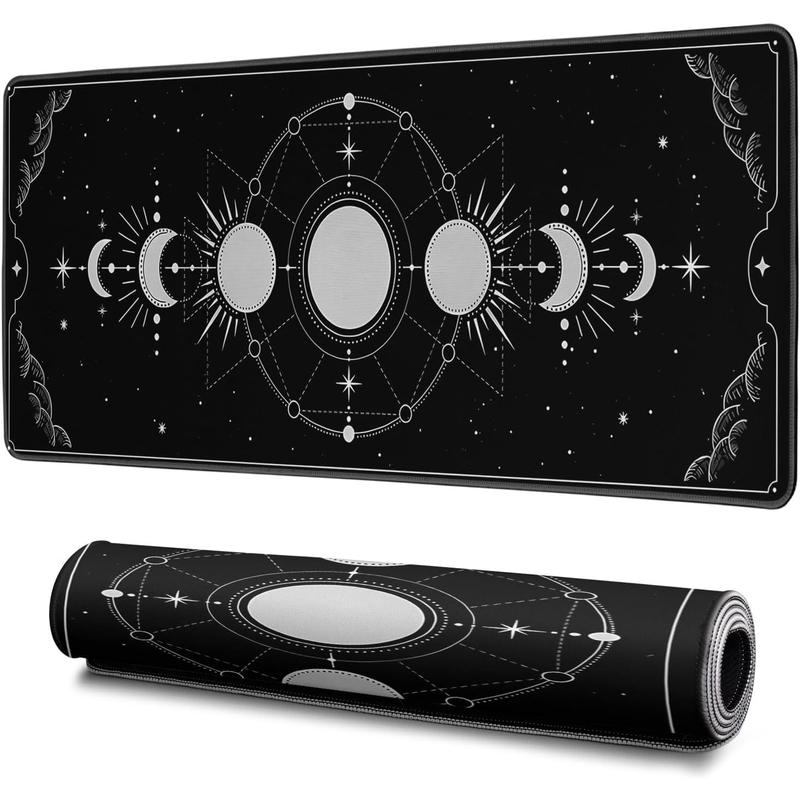 Dragon Gaming Mouse Pad Black Large Mouse Pad for Keyboard and Mousepad Desk Mat with 3mm Non-Slip Base and Stitched Edge for Gaming and Office Computer Mat Protector Mat 24x14Inch