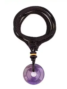 20mm Peaceful Pendant Necklace, Large Hole Circle Braided Charm, Elegant Jewelry Accessory, Perfect for Daily Wear and Gifts