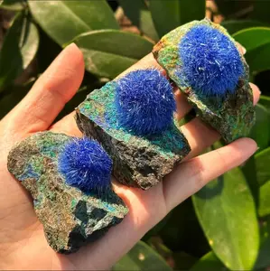 50-80g Natural Dandelion Zeolite Quartz Crystal Cluster , Blue Needle Ironstone Healing Colorful Blue Specimens Reiki Home Decor