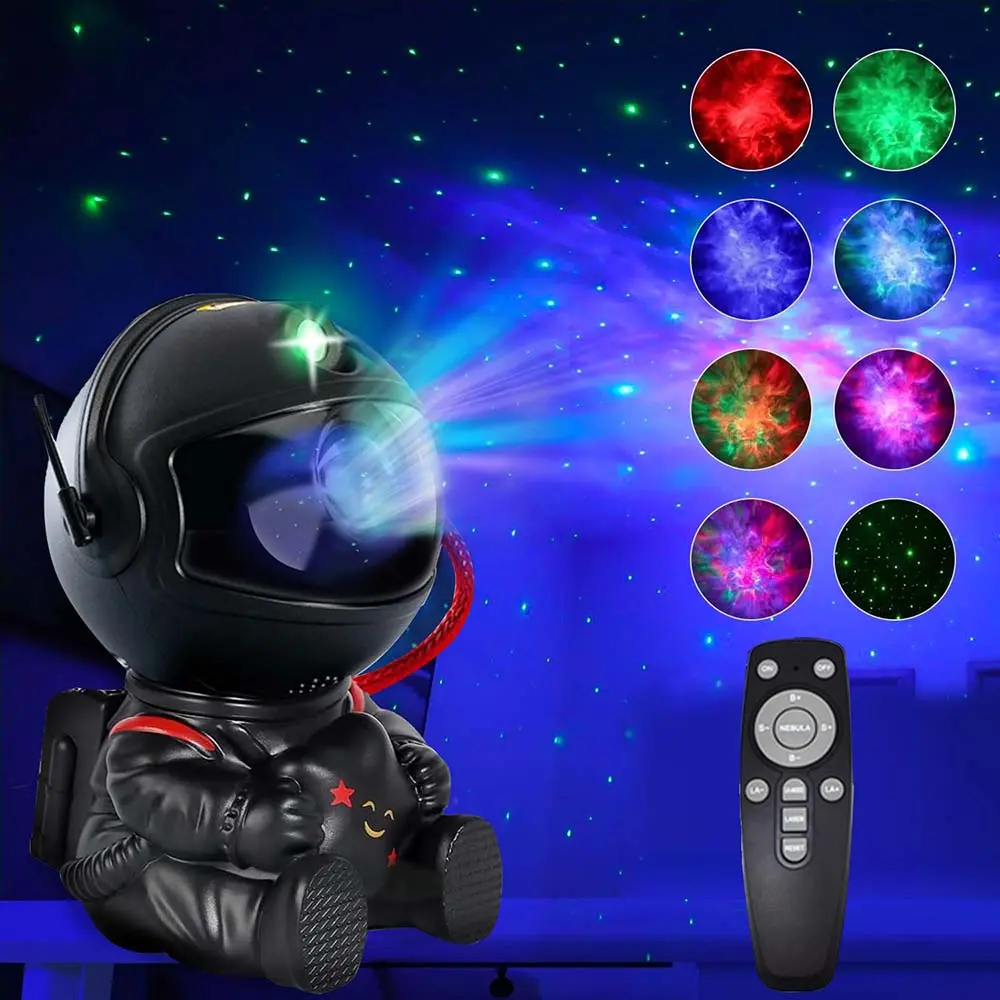 Astronaut Starry Projector - LED Nebula Ceiling Night Light, Cordless Mood Lighting with Timer, Remote Control, Adjustable Effects, Chill Room Decor, Christmas Gift, Manufacturer Warranty