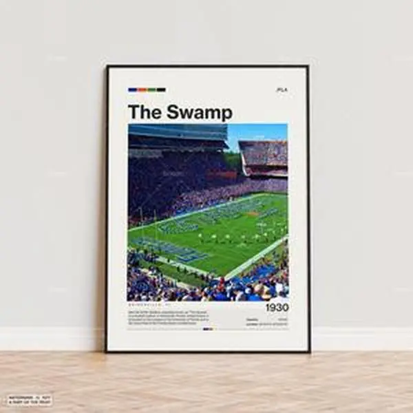 The Swamp Florida Gators Stadium Poster, Florida Gators Poster Print, NCAA Stadium Poster, NCAA Art, Sports Poster, Football Fan Gift #4