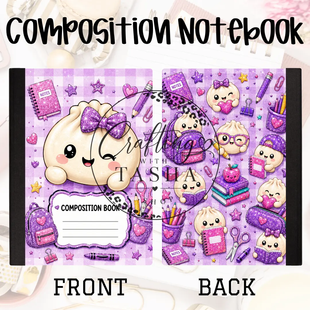 Dumpling Purple Wink Composition Notebook Dumpling Purple Wink Composition Notebook