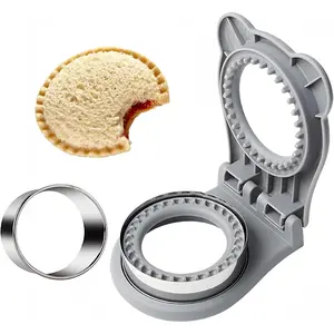 Sandwich  and Sealer, Decruster Sandwich Maker for  lunch Uncrustable Sandwich Maker,Easy for School Lunchbox and Bento Box Grey