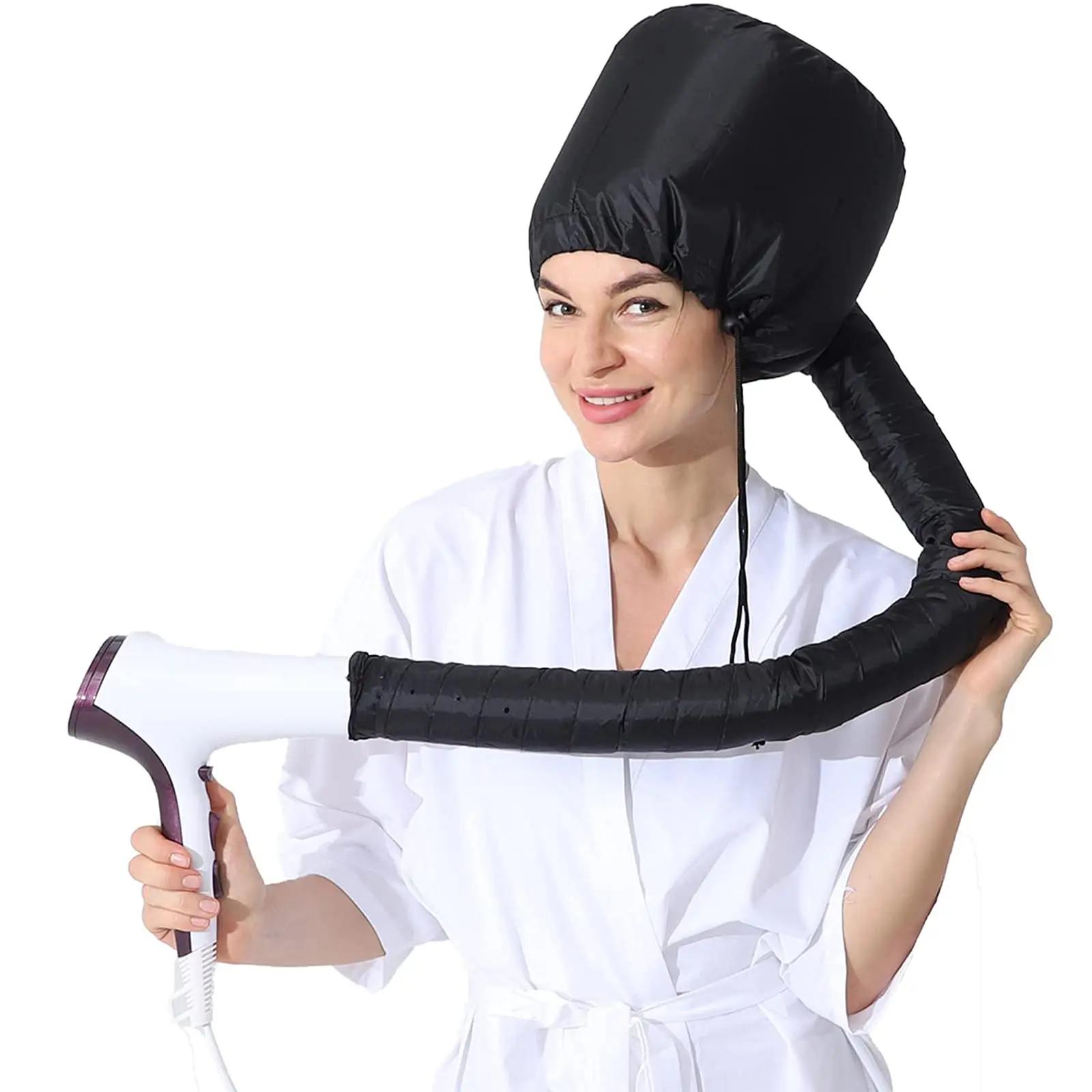 Blow Dryer Bonnet Hood Hair Dryer Satin Bonnet, Adjustable Household Hair Dryer Cap, Hair Dryer Hood, Hair Spa Bonnet at Home, Hair Styling Hood, Curling Deep Conditioning for Dry Hair, Safe and Easy to Apply, Haircare, Hair Care Tool