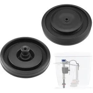 2 Pieces 83143 Toilet Flush Valve Seal Replacement Universal Rubber Diaphragm Compatible with Fluid-master Models 200, 242, 400, and 747, Easy DIY Repair (Black)