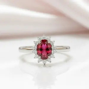 Oval Cut Ruby Engagement Ring