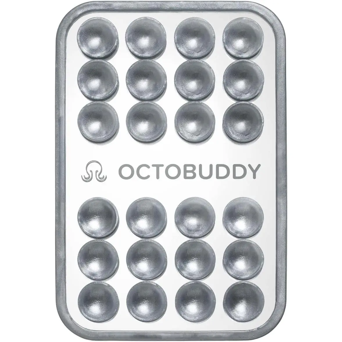 OCTOBUDDY Mirror – Amazon-Exclusive Suction Cup Phone Mount with Built-in Mirror – Silver Swirl Hands-Free Grip for Videos & Selfies (2.6″ x 3.9″)