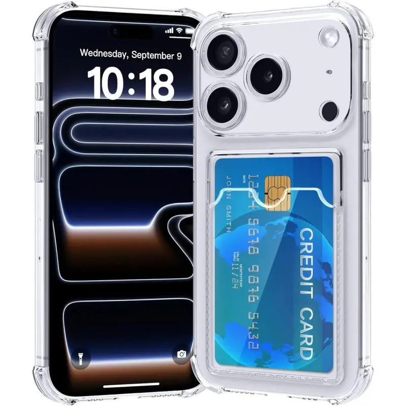 Transparent SIM card slot phone case, compatible with iPhone 17/16/15/14/13/12/11 Pro Max Pro Plus |   Can be printed with photos, ultra-thin and soft silicone material, shockproof, stylish couple phone case, unisex.