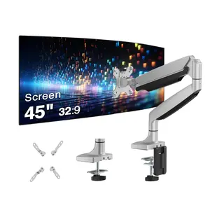 SIIG Single 45" Mechanical Spring Monitor Arm Desk Mount, Fits 17" to 45" Screens (Gray)