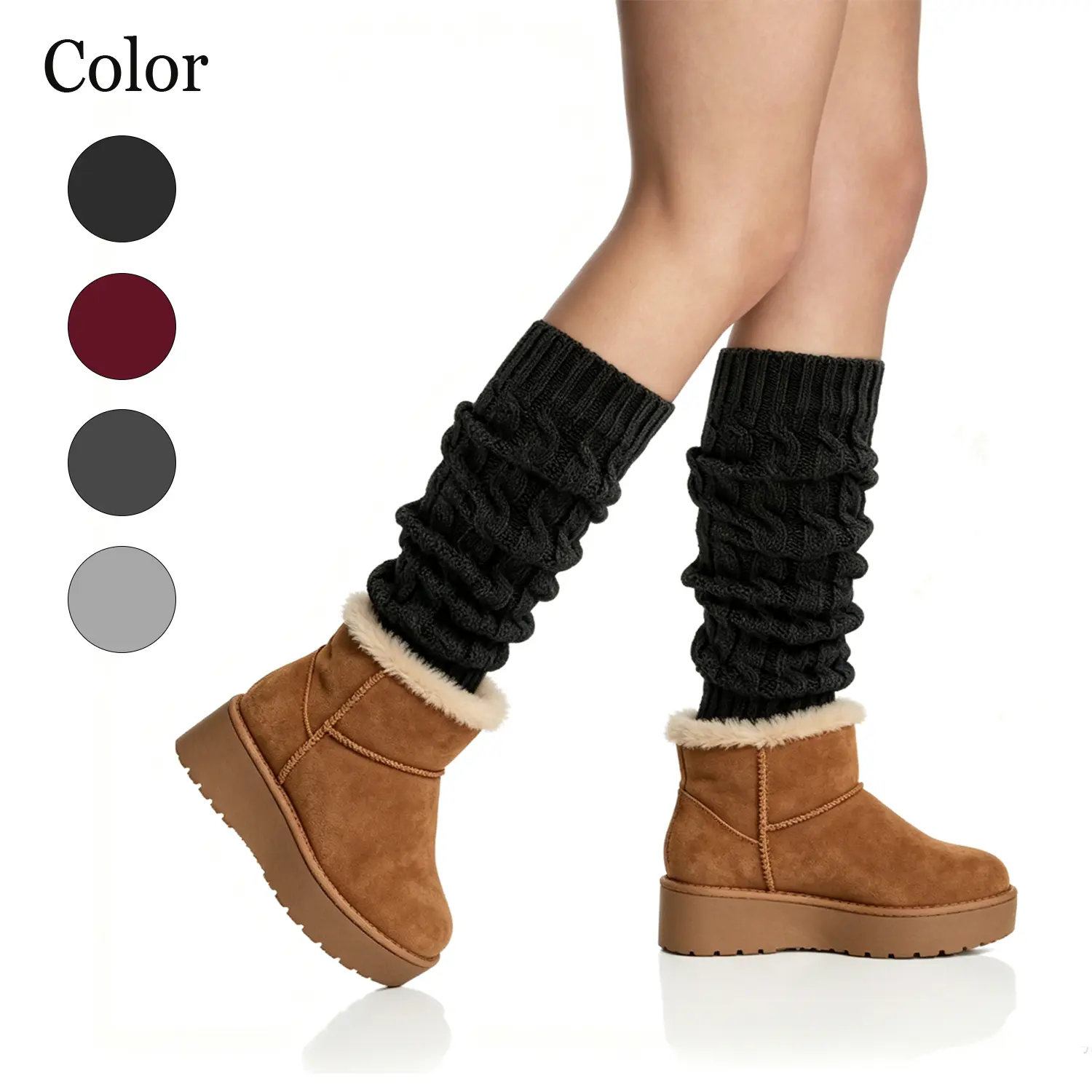 Leg Warmers for Women Cable Knit,Winter Warm Long Boot Socks, Ballet Dance Figure Skating Yoga,Junior Girls Women Gift