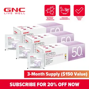 GNC 3-Pack Bundle: Women's 50+ Vitapak,Stress Support, Beautiful Skin, Bone Health & Omega-3s, Dietary Supplement, Natural Ingredient, Spring Glow Up