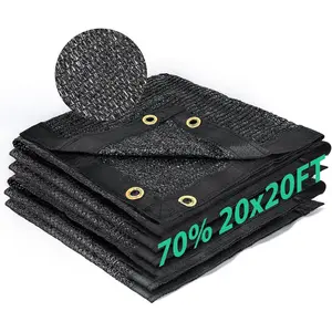 Garden 70% Shade Cloth, Resistant Sun Shade Net 20x20FT Mesh Tarp with HDPE Material and Reinforced Grommets Shade Trap for Greenhouse, Plant, Pergola, and Backyard Patio Sunshade