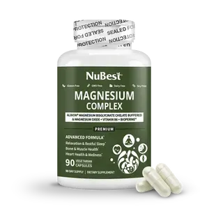 NuBest Magnesium Complex | Vitamin B6 & BioPerine, Sleep, Muscle, Heart & Brain Support