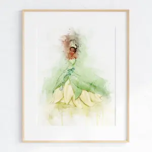 Tiana Princess And The Frog Vintage Wall Print - Nursery Decor For Fans